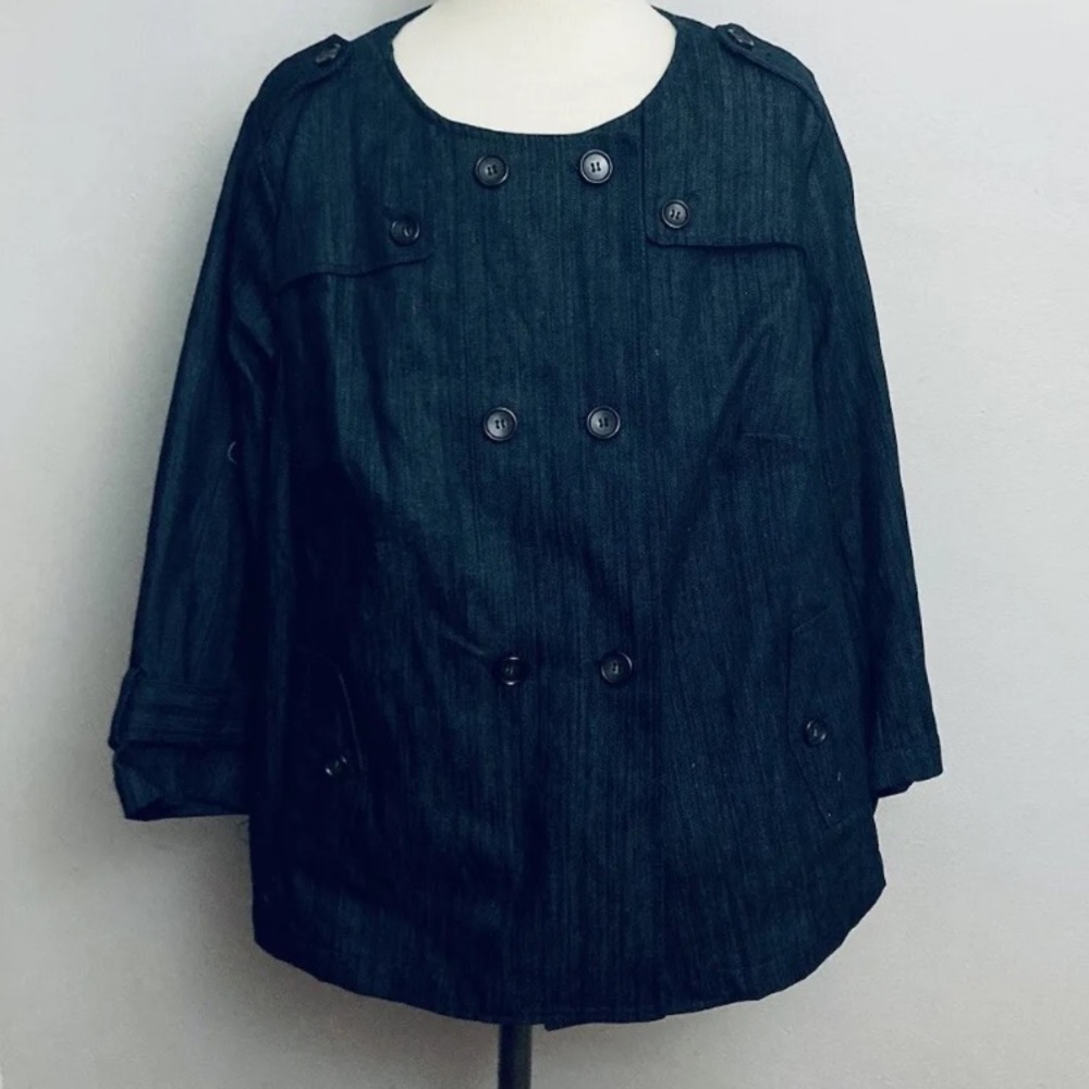 8-31 Talbots Denim Jacket blue indigo Jackie Fit 14W NWT NEW